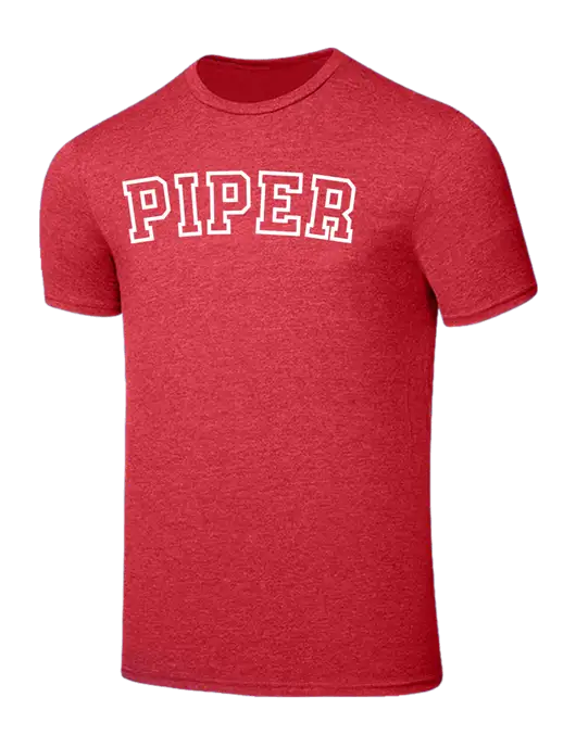 Seriously Soft Heathered Red T-Shirt w/Piper Collegiate Logo