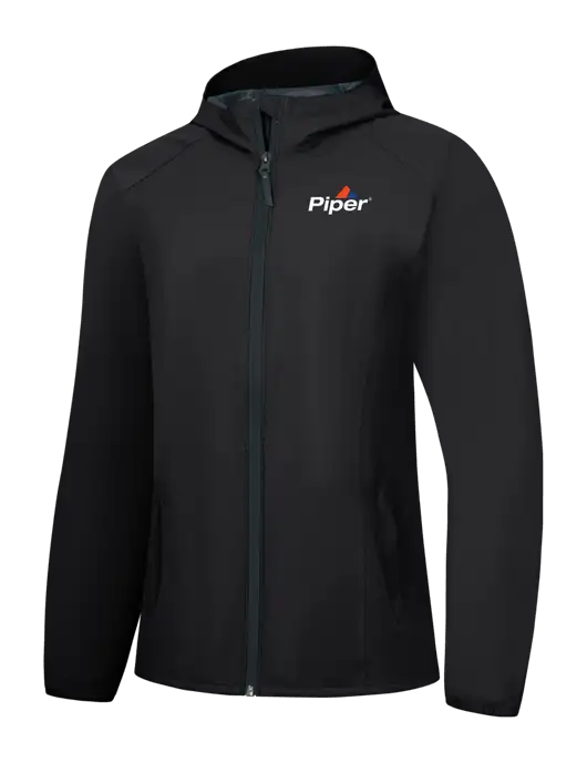 Womens Black Essential Rain Jacket w/Piper Logo