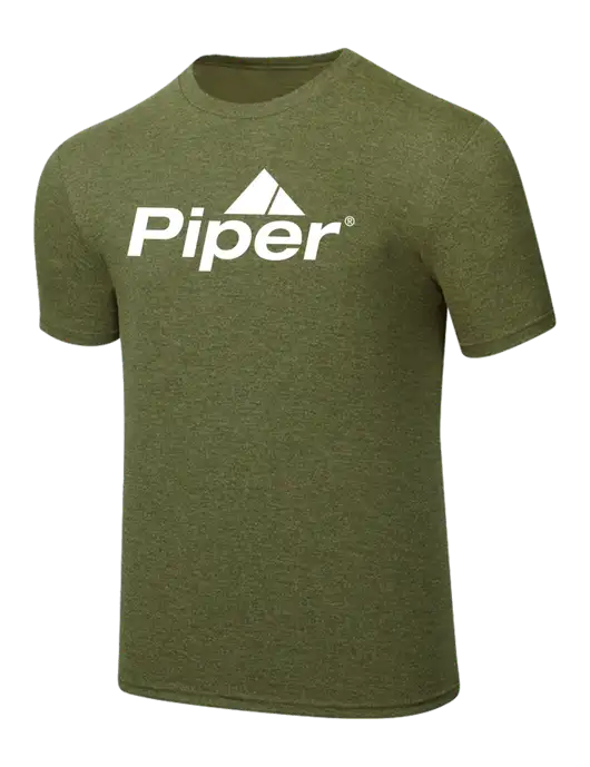 Simply Soft Military Green Frost 4.5oz Poly/Combed Ring Spun Cotton T-Shirt w/Piper Logo