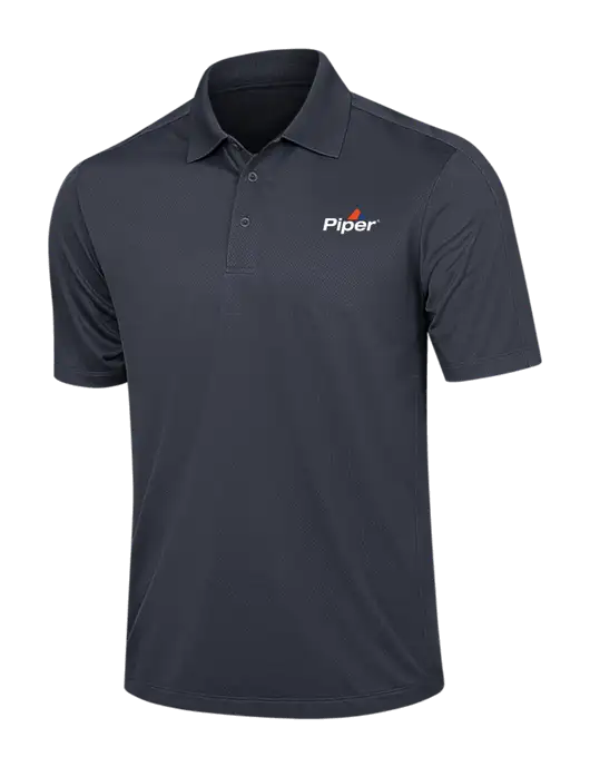Dark Grey Diamond Textured Jacquard Polo w/Piper Logo