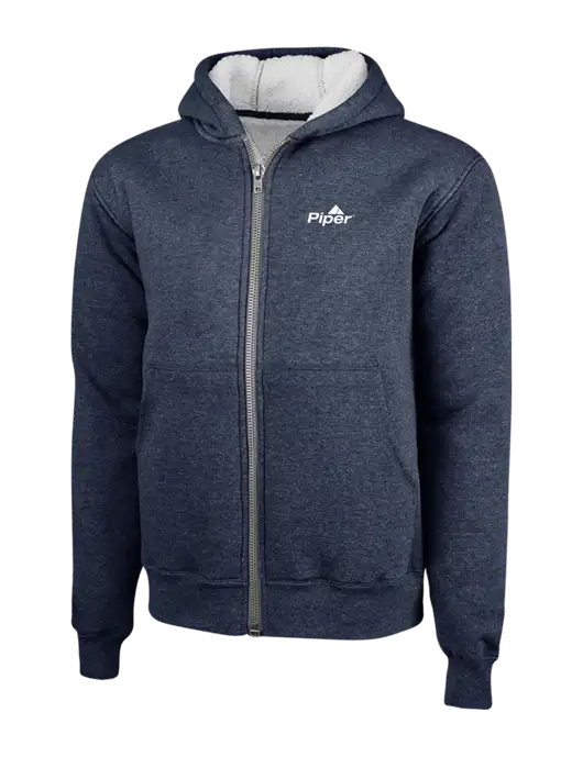 Cornerstone Navy Heavyweight Sherpa Lined Hooded Fleece Jacket w/Piper Logo