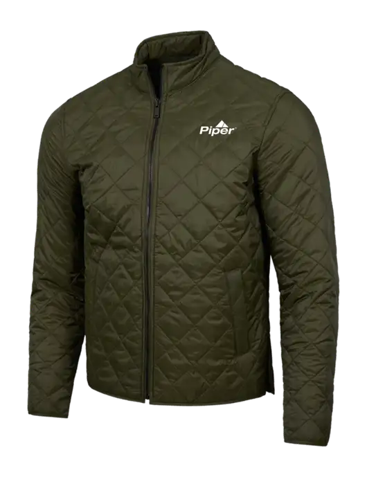 Mercer+Mettle Dark Olive Green Quilted Full-Zip Jacket w/Piper Logo