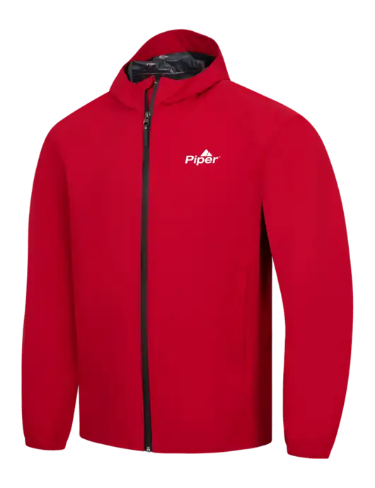 Red Essential Rain Jacket w/Piper Logo
