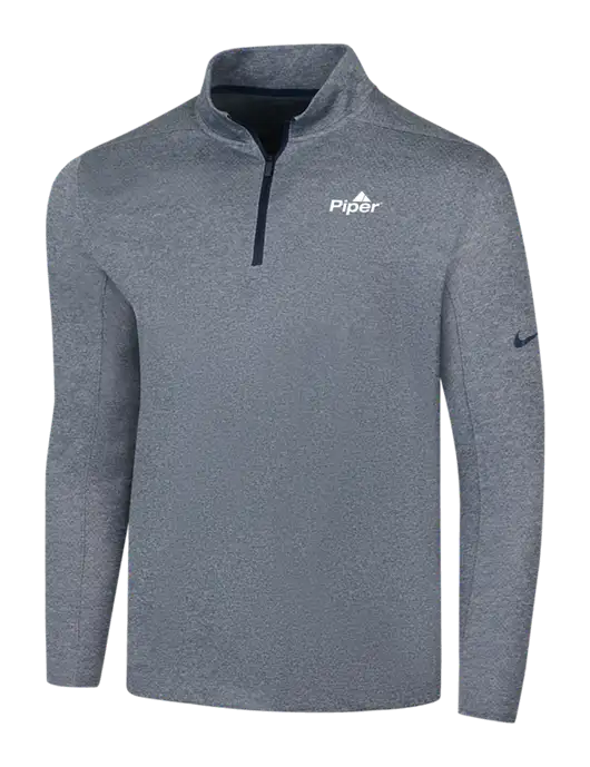 NIKE Navy Heather Dry 1/2 Zip Cover-Up w/Piper Logo