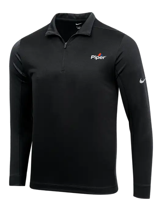 NIKE Black Dry 1/2 Zip Cover-Up w/Piper Logo