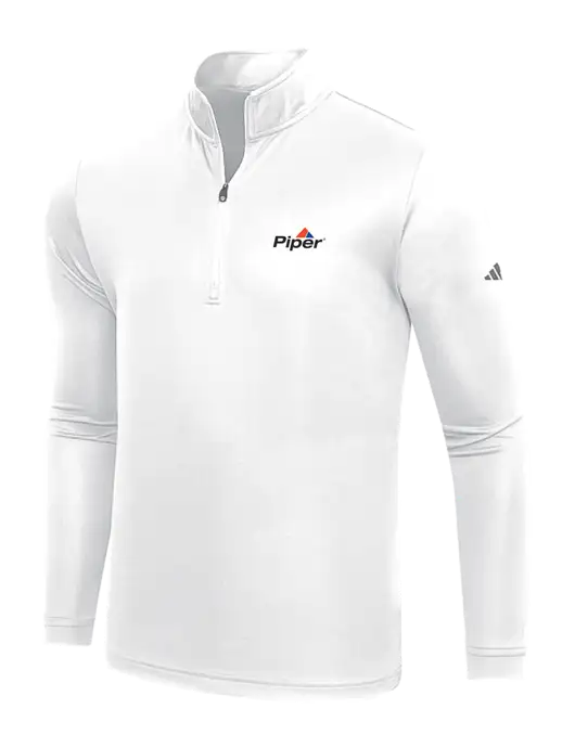 Adidas White  Lightweight Quarter Zip Pullover w/Piper Logo