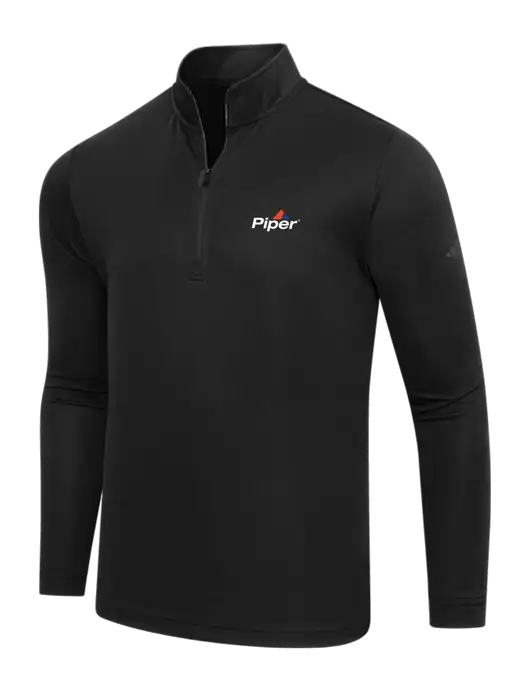 Adidas Black Lightweight Quarter Zip Pullover w/Piper Logo