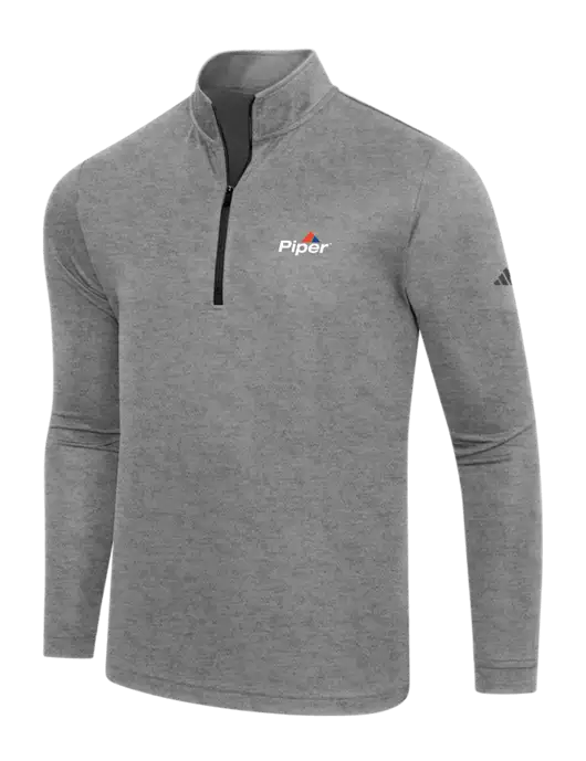 Adidas Black Heather  Lightweight Quarter Zip Pullover w/Piper Logo