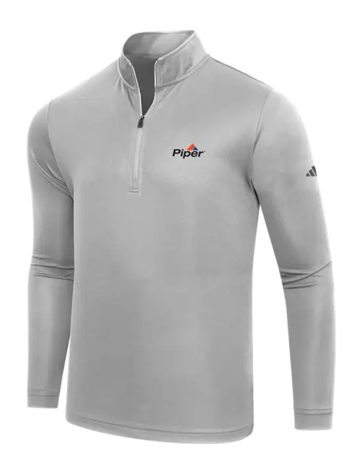 Adidas Medium Grey  Lightweight Quarter Zip Pullover w/Piper Logo