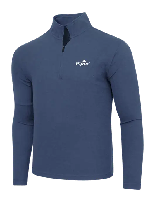 Adidas  Navy  Melange 3 Stripes Quarter Zip Sweater w/Piper Logo