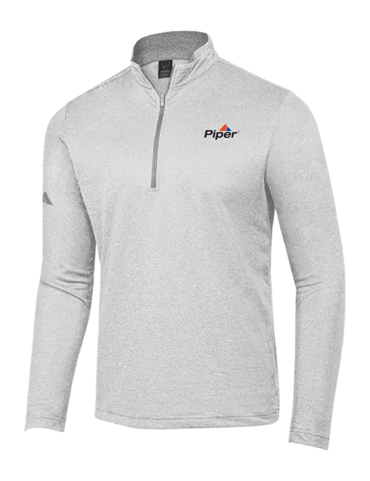 Adidas Light Grey Heather Space Dyed Quarter-Zip Pullover w/Piper Logo