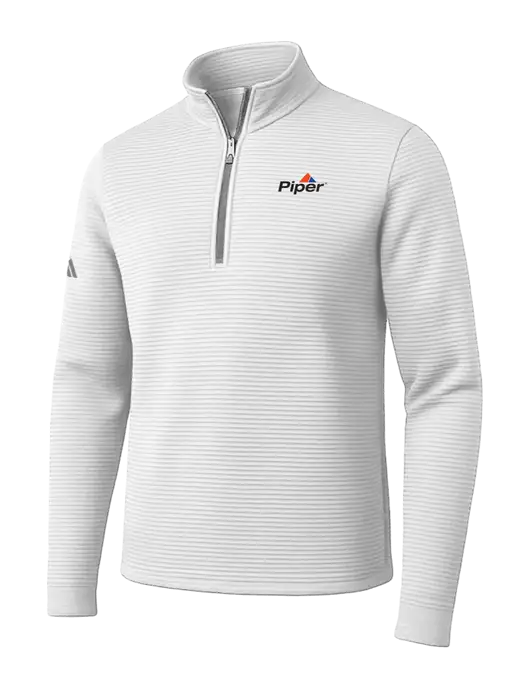 Adidas White Spacer Quarter-Zip Pullover w/Piper Logo