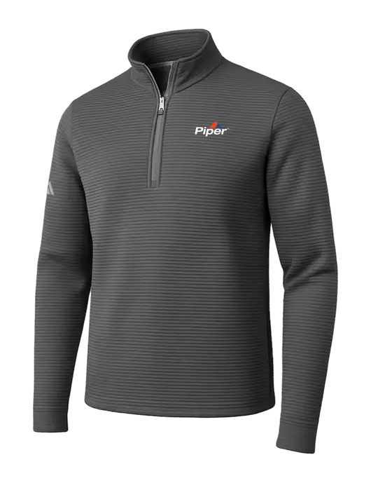 Adidas Medium Grey Spacer Quarter-Zip Pullover w/Piper Logo