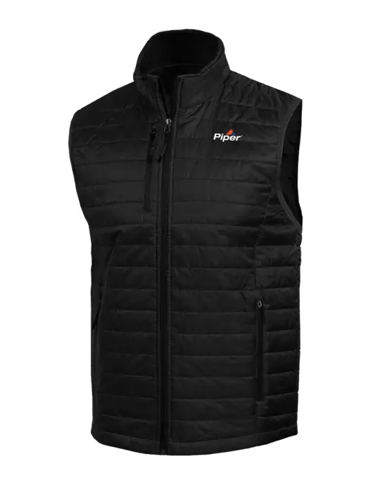 Packable Black Puffy Vest w/Piper Logo