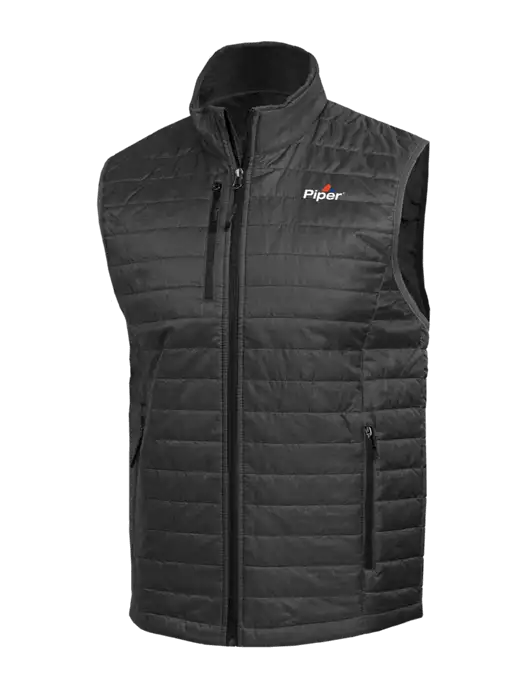 Packable Dark Grey Puffy Vest w/Piper Logo
