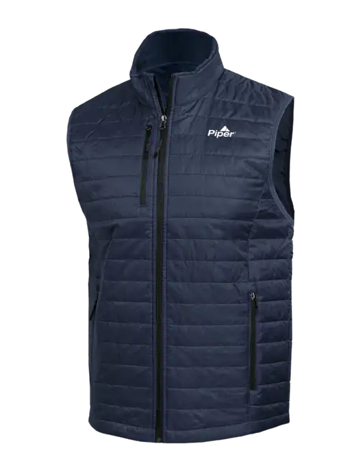 Packable Navy Puffy Vest w/Piper Logo