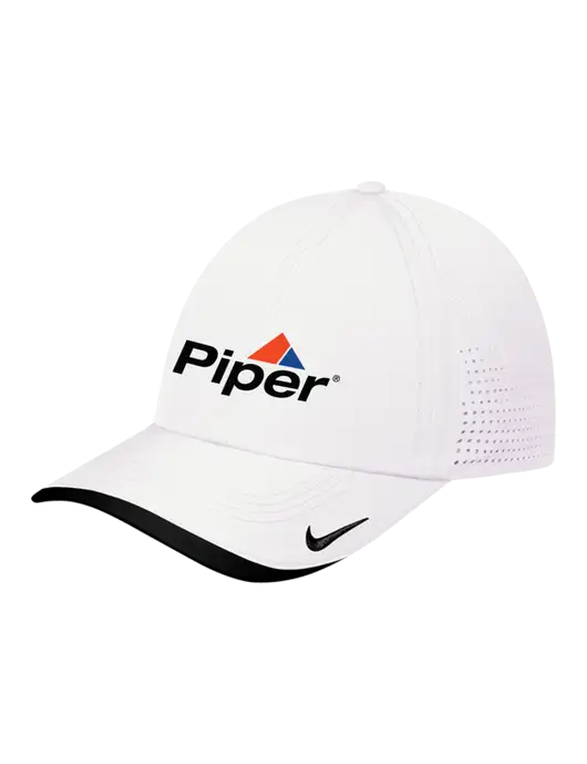 Nike White/Black Dri-FIT Perforated Performance Cap w/Piper Logo