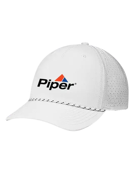 Richardson Laser Perf Performance White/White-Black Rope Cap w/Piper Logo