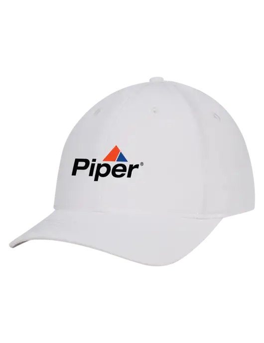 White Nylon Twill Performance Cap w/Piper Logo