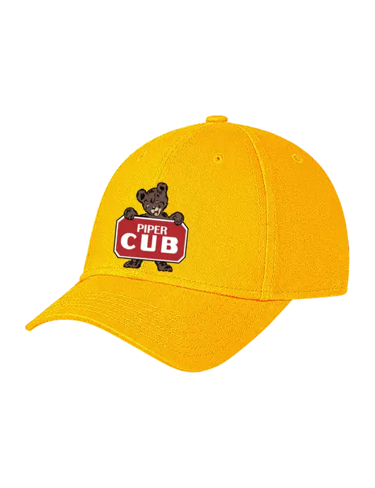 Yellow Gold Structured Soft Snap Closure Hook & Loop Cap w/Piper Cub Logo