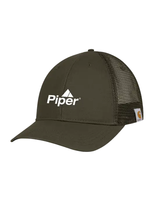 Carhartt Dark Olive Canvas Trucker Cap w/Piper Logo