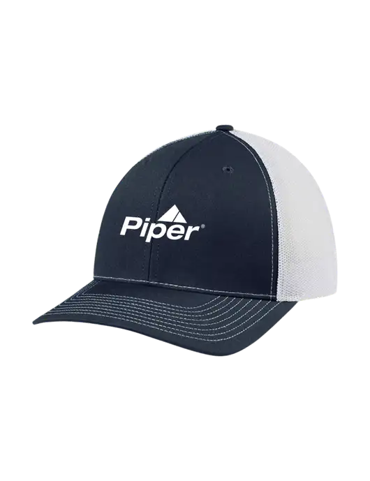 Richardson Adjustable Snapback Original 112 Trucker Cap Navy w/White Mesh w/Piper Logo