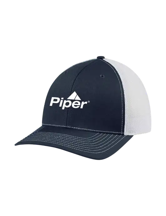 Richardson Adjustable Snapback Original 112 Trucker Cap Navy w/White Mesh w/Piper Logo