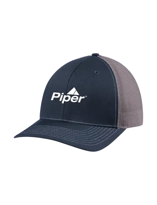 Richardson Adjustable Snapback Original 112 Trucker Cap Navy w/Charcoal Mesh w/Piper Logo