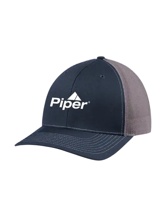 Richardson Adjustable Snapback Original 112 Trucker Cap Navy w/Charcoal Mesh w/Piper Logo