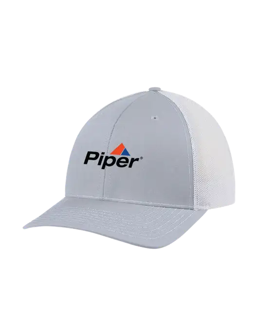 Richardson Adjustable Snapback Original 112 Trucker Cap Light Heather Grey w/White Mesh w/Piper Logo