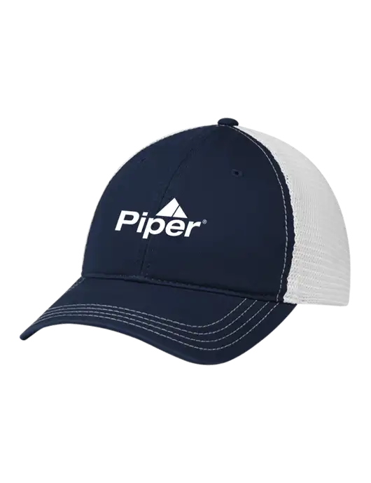 Richardson 111 Garment Washed Trucker Cap Navy w/White Mesh w/Piper Logo