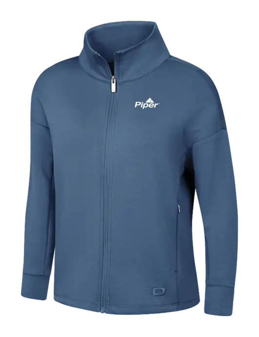 OGIO Womens Light Slate Blue Transcend Full-Zip w/Piper Logo
