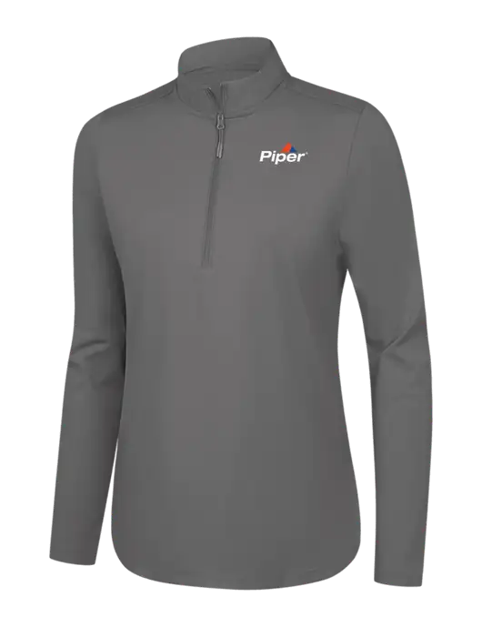  Womens Dark Medium Grey C-FREE Double Knit 1/4-Zip w/Piper Logo