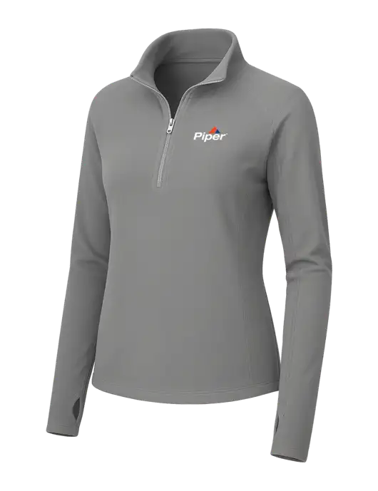 Womens Medium Grey Microfleece 1/2 Zip Pullover w/Piper Logo