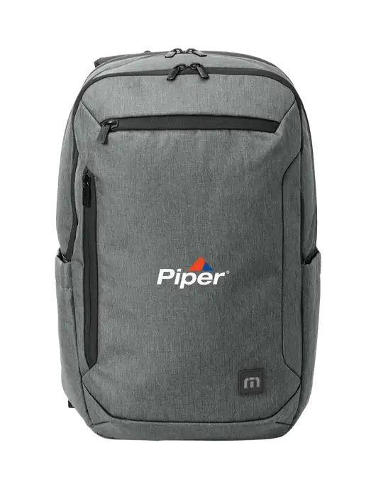 TravisMathew Medium Grey Heather Duration Backpack w/Piper Logo