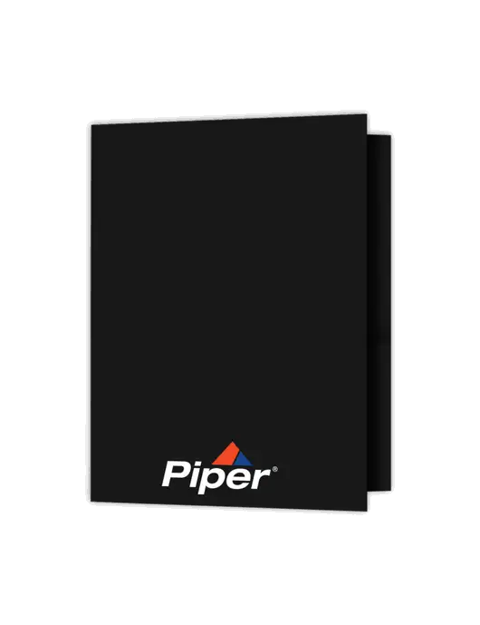 Black Presentation Folder with Dual Pockets w/Piper Logo