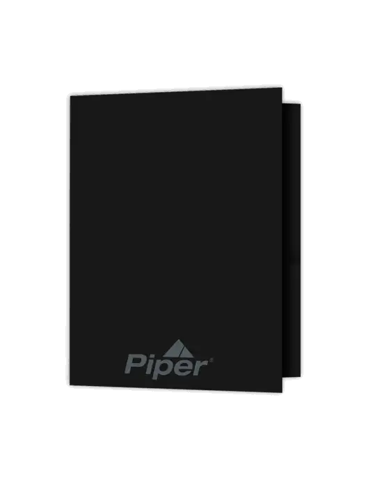 Black Presentation Folder with Dual Pockets w/Piper Logo