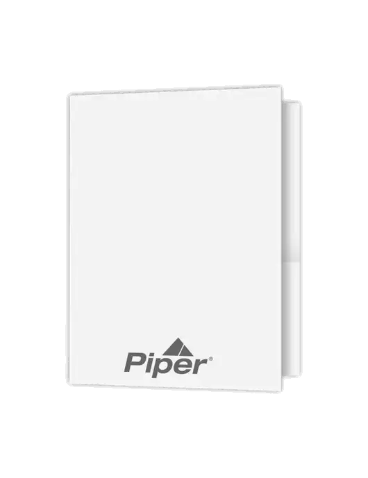 White Presentation Folder with Dual Pockets w/Piper Logo