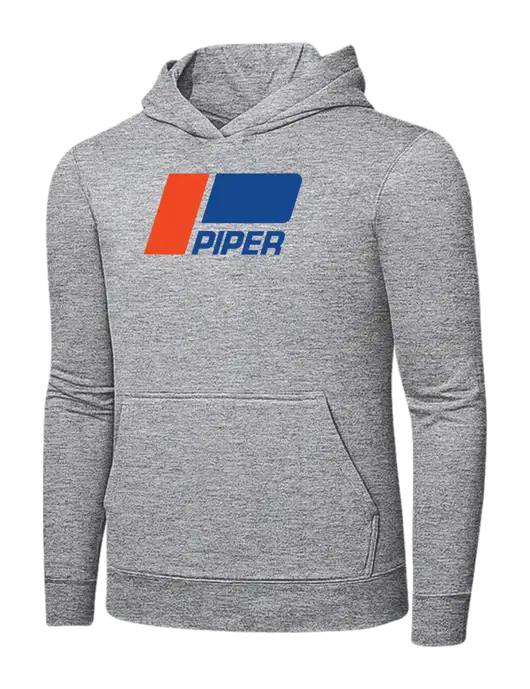 Light Grey Heather 7.8 oz Ring Spun Hooded Sweatshirt w/Piper Classic Logo