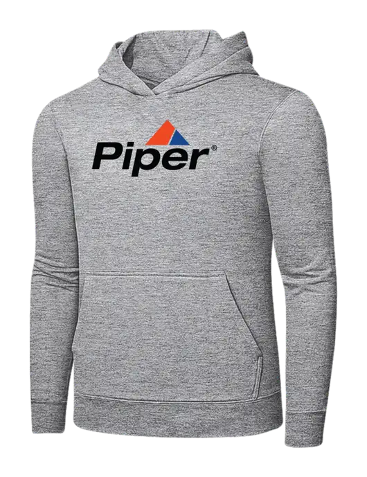 Light Grey Heather 7.8 oz Ring Spun Hooded Sweatshirt w/Piper Logo