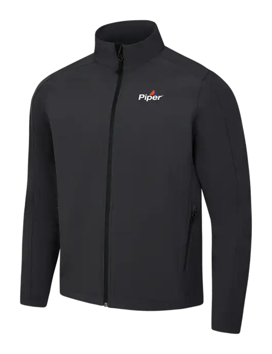 Black Charcoal Heather Core Soft Shell Jacket w/Piper Logo