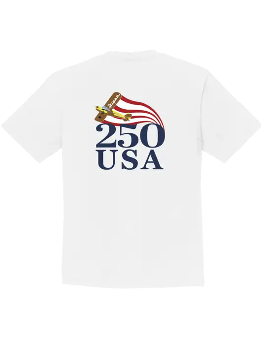 Youth Ring Spun White 4.5 oz T-Shirt w/250 USA Design Logo, Piper Team Logo