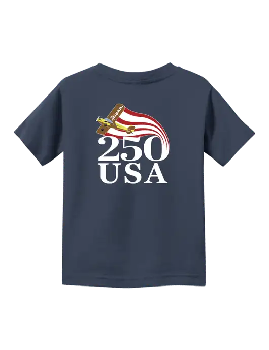 Rabbit Skins Navy Toddler Fine Jersey Tee w/250 USA Design Logo, Piper Team Logo
