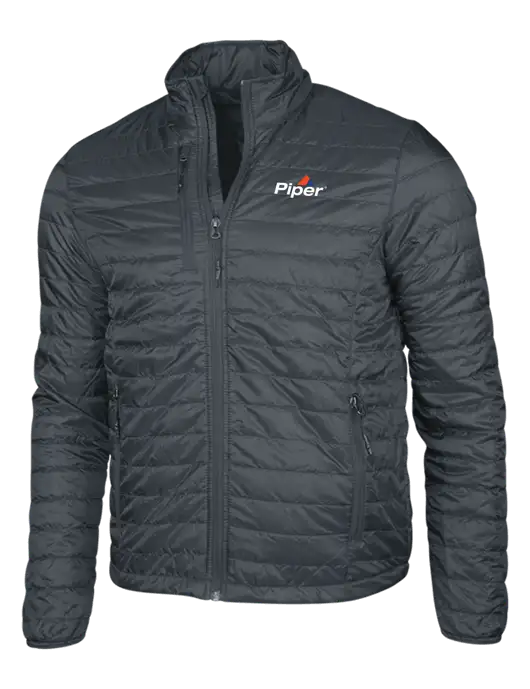 Dark Grey Puffy Packable Jacket w/Piper Logo