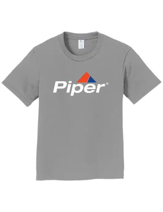 Youth Ring Spun Medium Grey 4.5 oz T-Shirt w/Piper Logo
