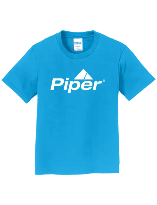 Youth Ring Spun Sapphire 4.5 oz T-Shirt w/Piper Logo