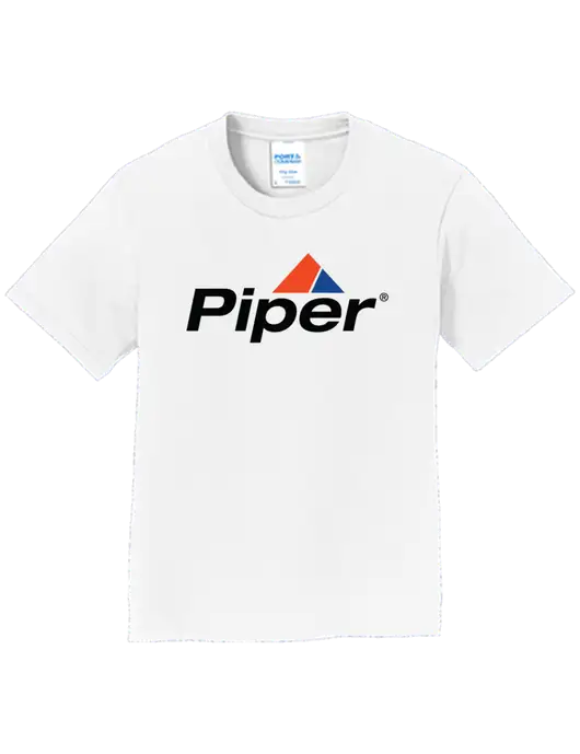 Youth Ring Spun White 4.5 oz T-Shirt w/Piper Logo