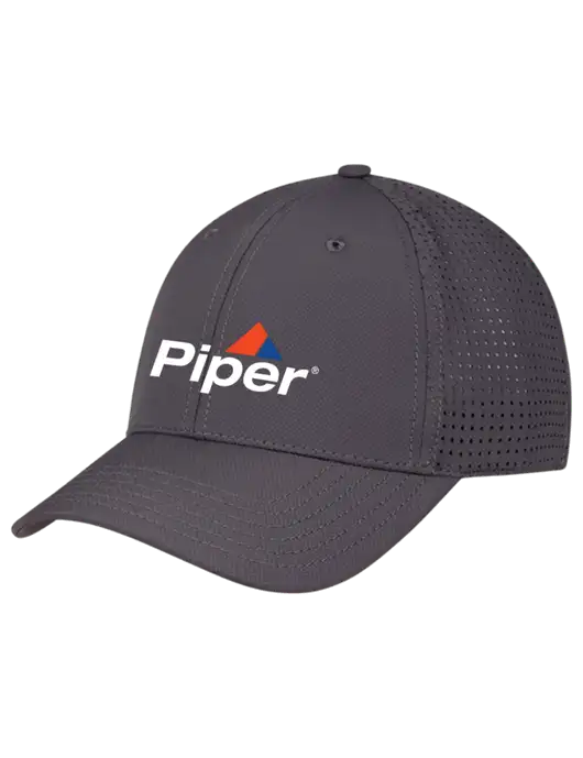Charcoal Performance Stretchable Cap Hook & Loop w/Piper Logo