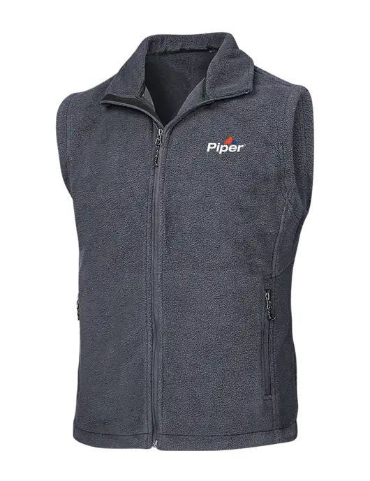 Dark Grey Fleece Vest w/Piper Logo
