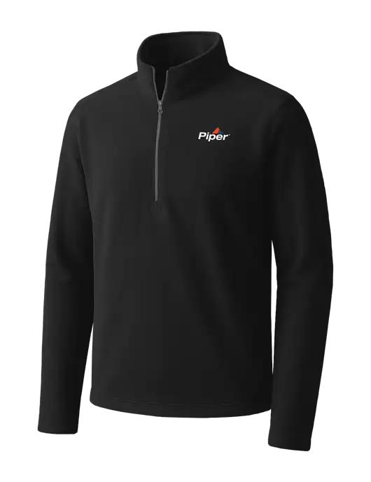 Black Microfleece 1/2 Zip Pullover w/Piper Logo